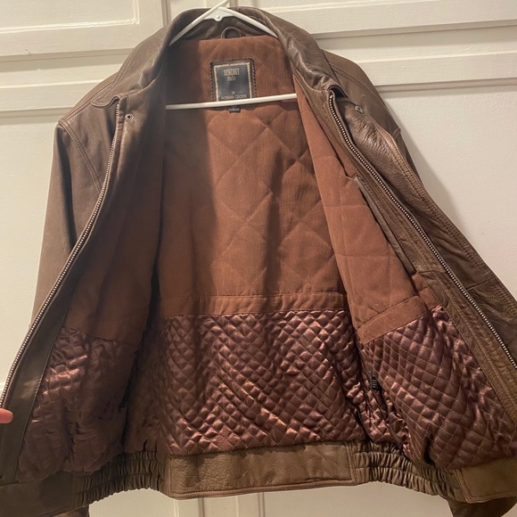 *SOLD* Synergy Studio Men’s Leather Bomber Jacket - Picture 8 of 11